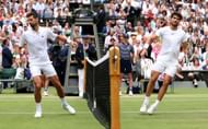 Novak Djokovic and Carlos Alcaraz during Wimbledon.